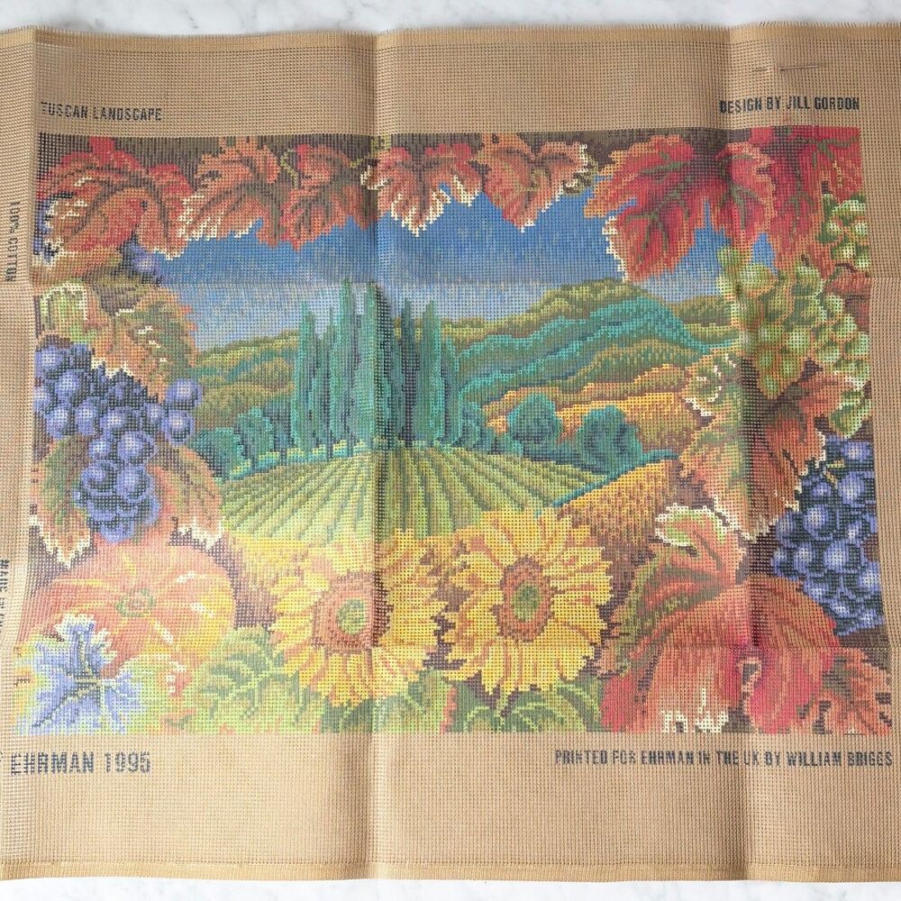 Tuscan Landscape Needlepoint Canvas Jill Gordon Ehrman 1995 Unstitched